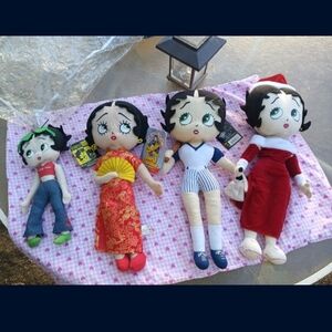 Betty Boop Dolls Set - Red, Blue, White, Green